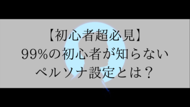 【ビジネス初心者超必見！】ビジネス初心者が９９%知らないペルソナ設定とは？テンプレートあり